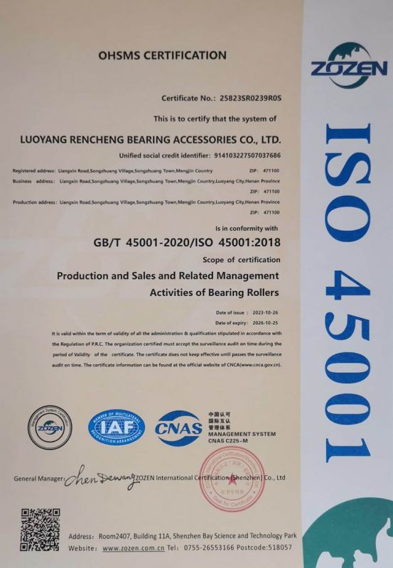 職業(yè)健康安全管理體系認證證書-英文